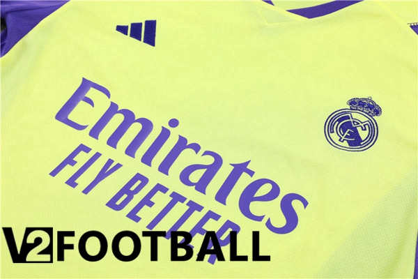 Real Madrid Training T Shirt + Shorts Yellow 2024/2025