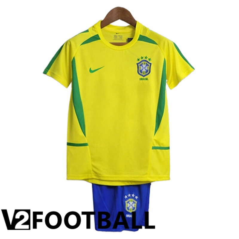 Brazil Retro Kids Soccer Shirt Home 2002