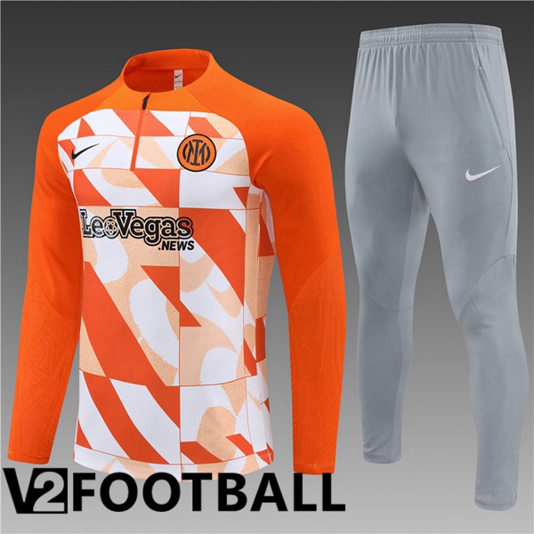 Inter Milan Kids Training Tracksuit Suit Orange 2024/2025