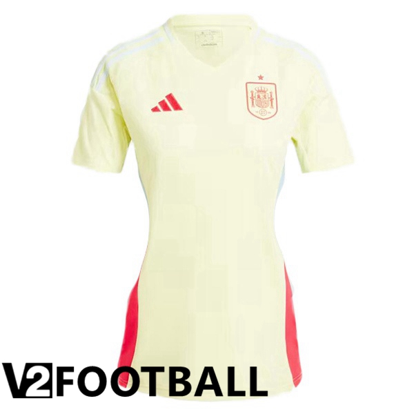Spain Womens Away Soccer Shirt Yellow 2024/2025