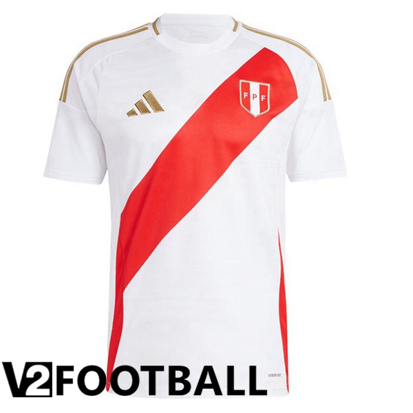 Peru Home Soccer Shirt White 2024/2025