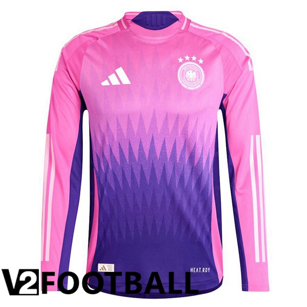 Germany Away Soccer Shirt Long sleeve Pink Purple UEFA Euro 2024
