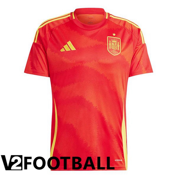 Spain Home Soccer Shirt Red UEFA Euro 2024