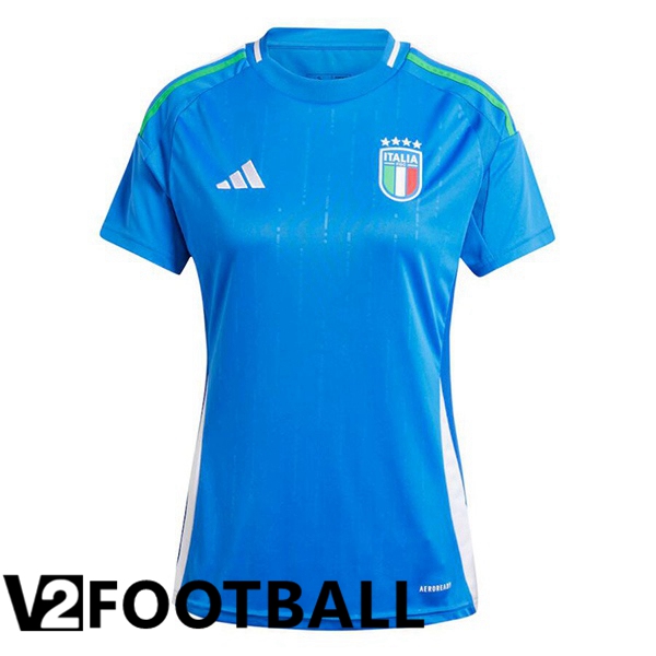 Italy Womens Home Soccer Shirt Blue UEFA Euro 2024