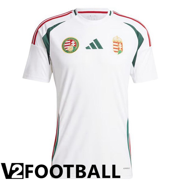 Hungary Away Soccer Shirt White UEFA Euro 2024