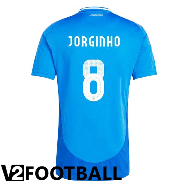 Italy (JORGINHO 8) Home Soccer Shirt Blue UEFA Euro 2024