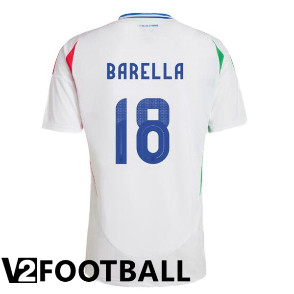 Italy (BARELLA 18) Away Soccer Shirt White UEFA Euro 2024