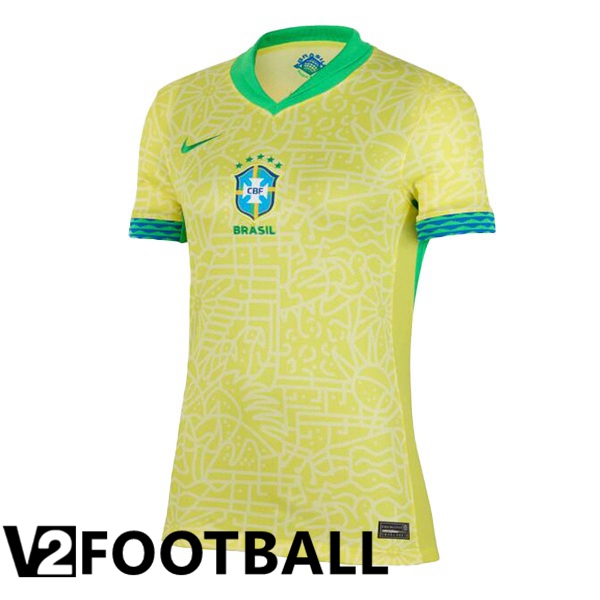 Brazil Womens Home Soccer Shirt Yellow 2024/2025