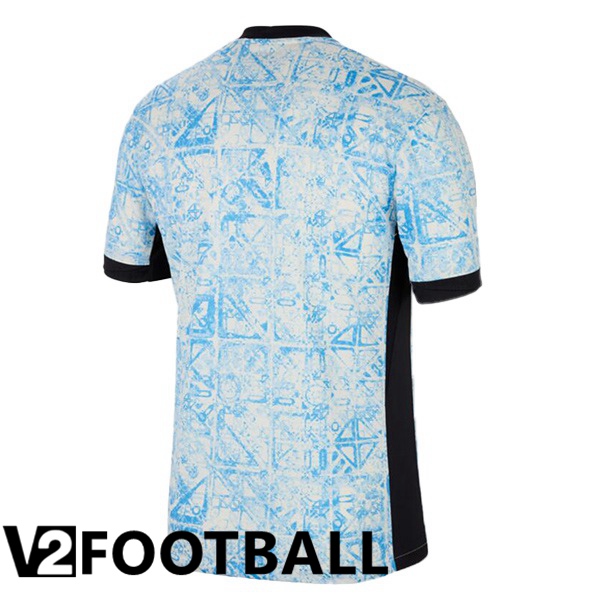 Portugal Away Soccer Shirt Blue White 2024/2025