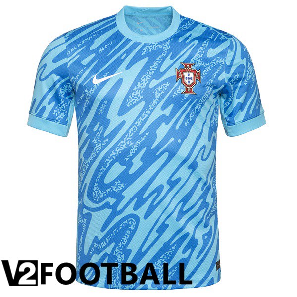 Portugal Goalkeeper Soccer Shirt Blue 2024/2025