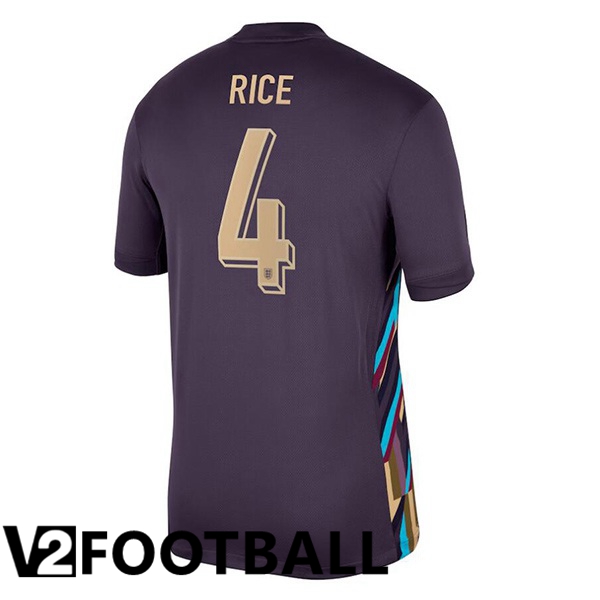 England (Rice 4) Away Soccer Shirt Purple 2024/2025