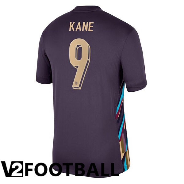 England (Kane 9) Away Soccer Shirt Purple 2024/2025