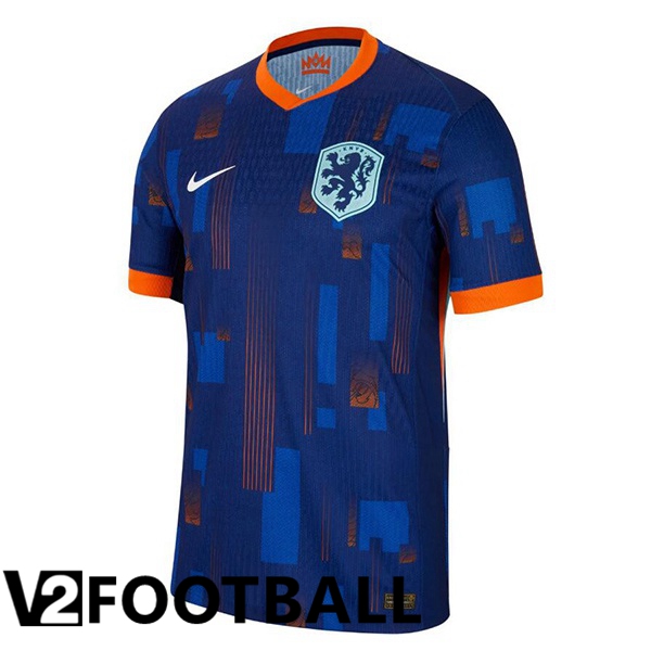 Netherlands Away Soccer Shirt Royal Blue UEFA Euro 2024