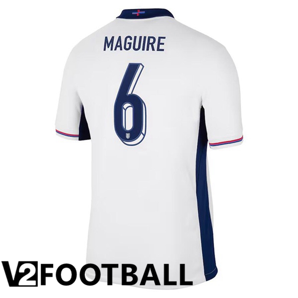 England (Maguire 6) Home Soccer Shirt White UEFA Euro 2024