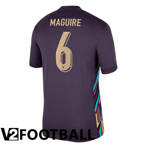 England (Maguire 6) Away Soccer Shirt Purple UEFA Euro 2024