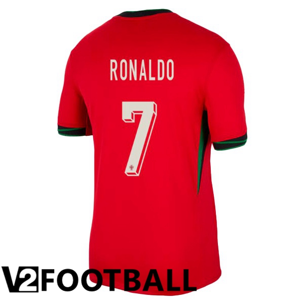 Portugal (RONALDO 7) Home Soccer Shirt Red UEFA Euro 2024