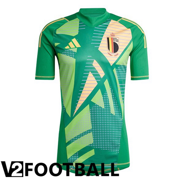 Belgium Goalkeeper Soccer Shirt Green UEFA Euro 2024