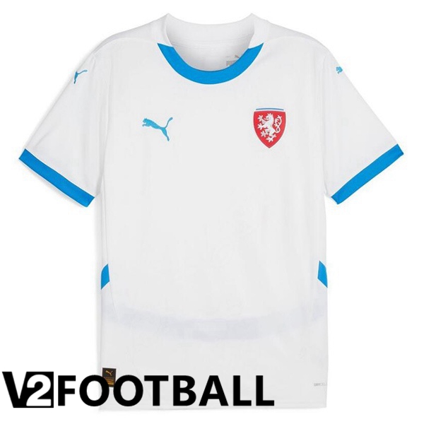 Czechia Away Soccer Shirt White UEFA Euro 2024