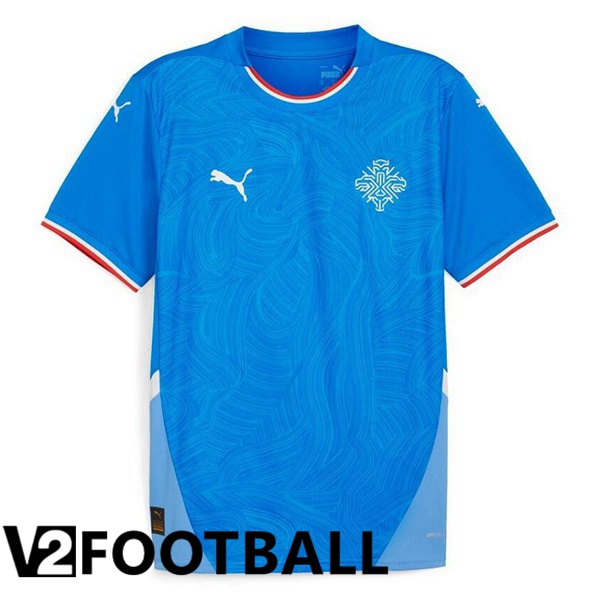 Iceland Home Soccer Shirt Blue UEFA Euro 2024