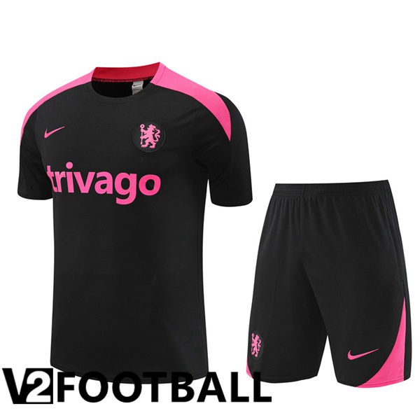 FC Chelsea kit Training T Shirt + Shorts Black 2024/2025