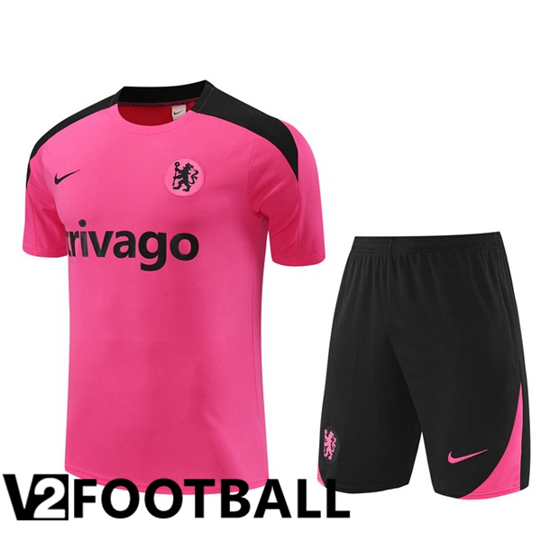 FC Chelsea kit Training T Shirt + Shorts Pink 2024/2025