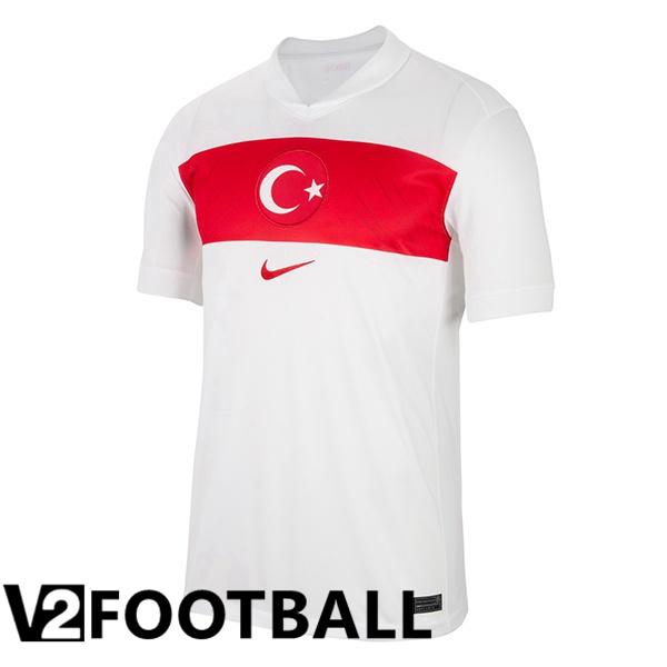 Turkish Home Soccer Shirt White UEFA Euro 2024