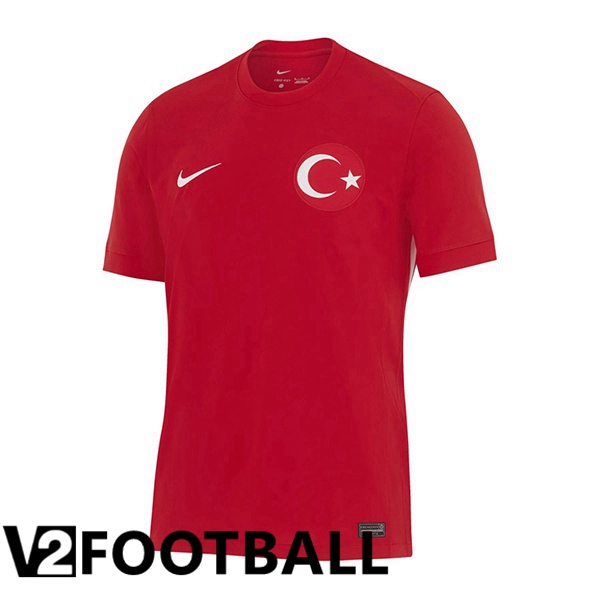 Turkish Away Soccer Shirt Red UEFA Euro 2024