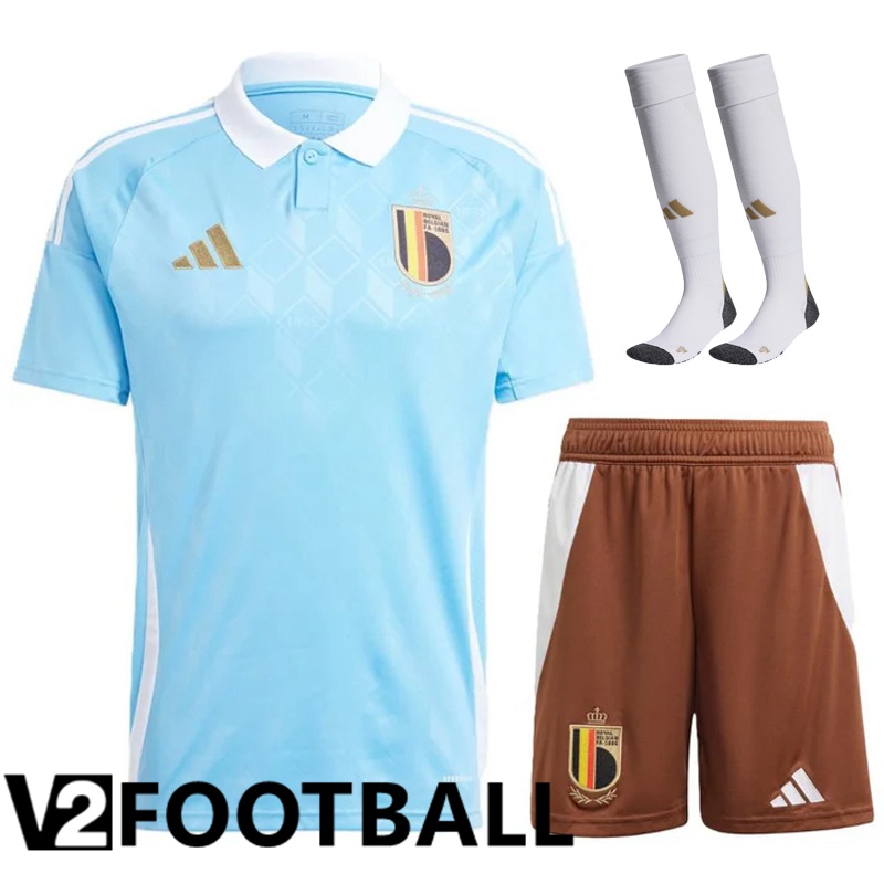 Belgium Away Soccer Shirt (Shorts + Socks) Kit 2024/2025