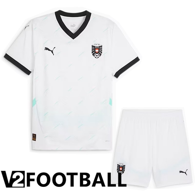 Austria Away Soccer Shirt + Shorts Kit UEFA Euro 2024