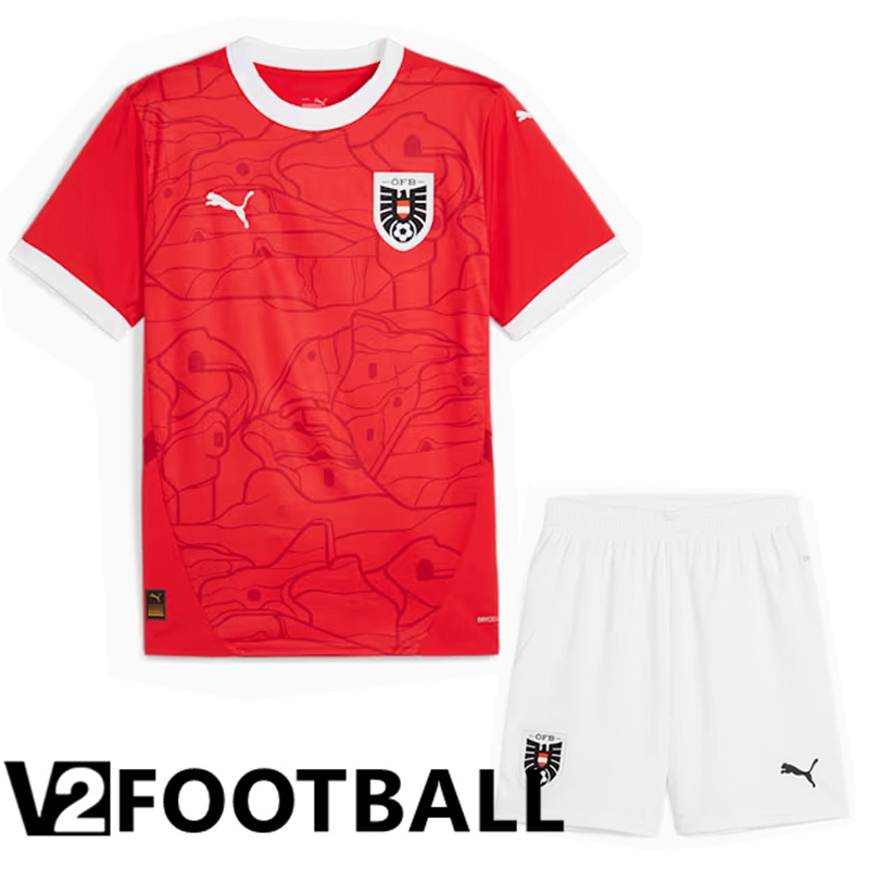 Austria Home Soccer Shirt + Shorts Kit 2024/2025