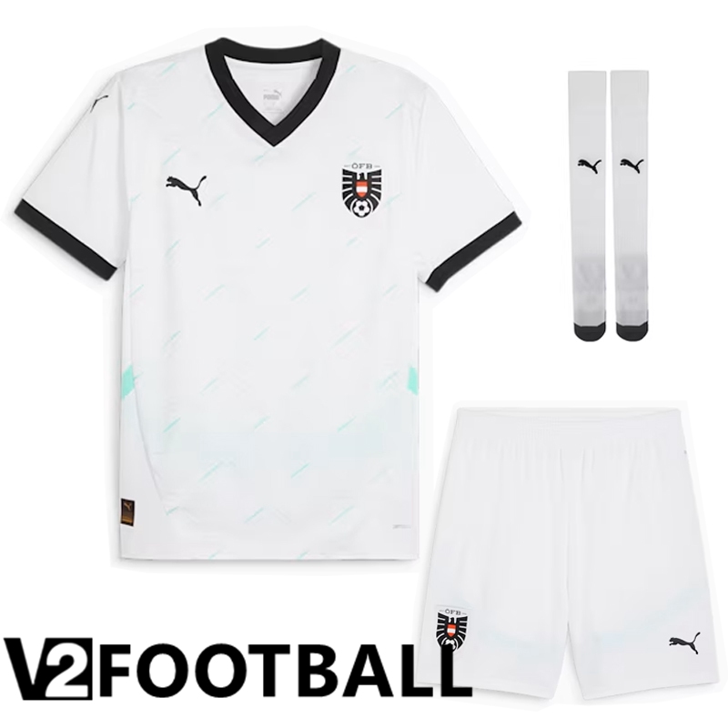 Austria Away Soccer Shirt (Shorts + Socks) Kit 2024/2025