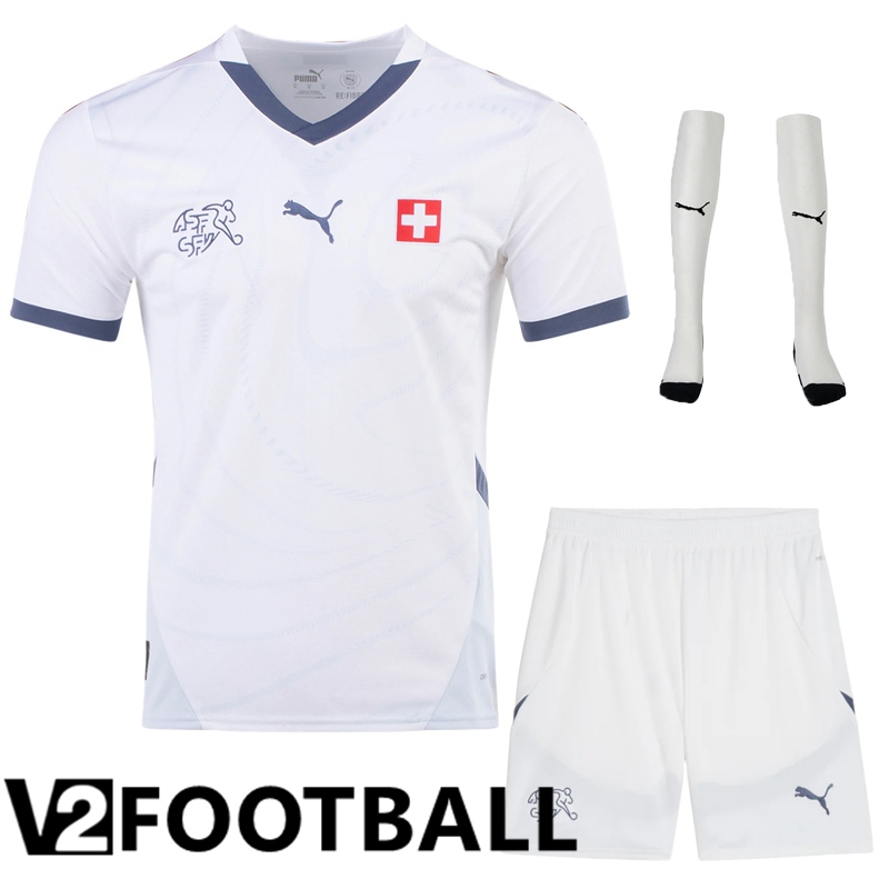 Swiss Away Soccer Shirt (Shorts + Socks) Kit UEFA Euro 2024