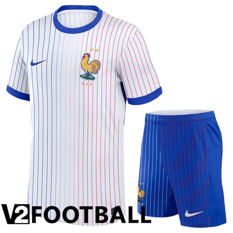 France Away Soccer Shirt + Shorts Kit UEFA Euro 2024