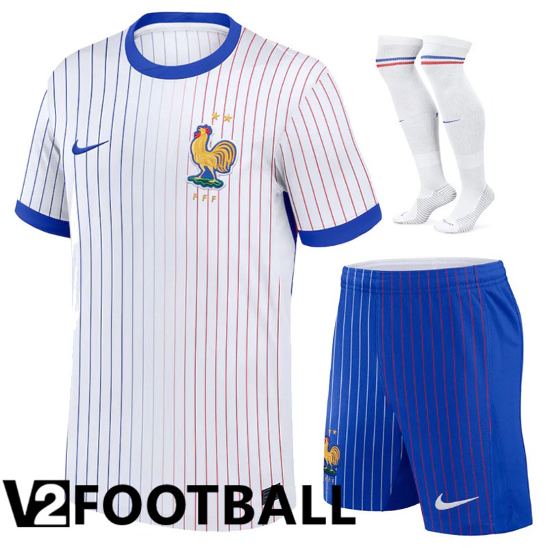 France Away Soccer Shirt (Shorts + Socks) Kit UEFA Euro 2024