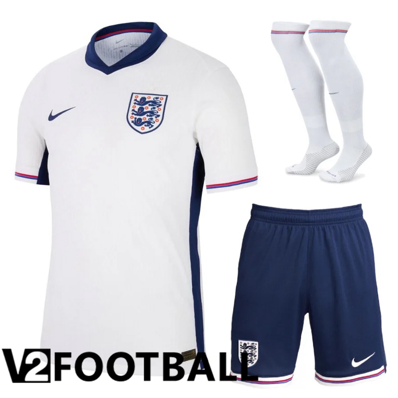 England Home Soccer Shirt (Shorts + Socks) Kit UEFA Euro 2024