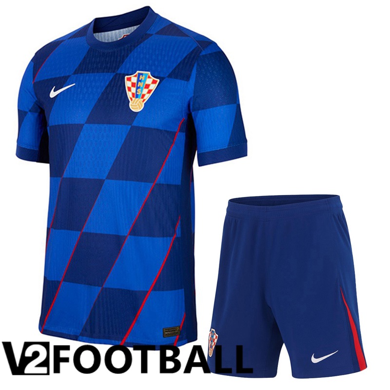 Croatia Away Soccer Shirt + Shorts Kit 2024/2025