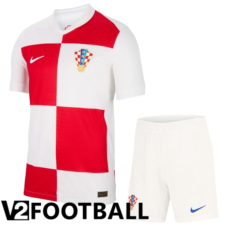 Croatia Home Soccer Shirt + Shorts Kit UEFA Euro 2024