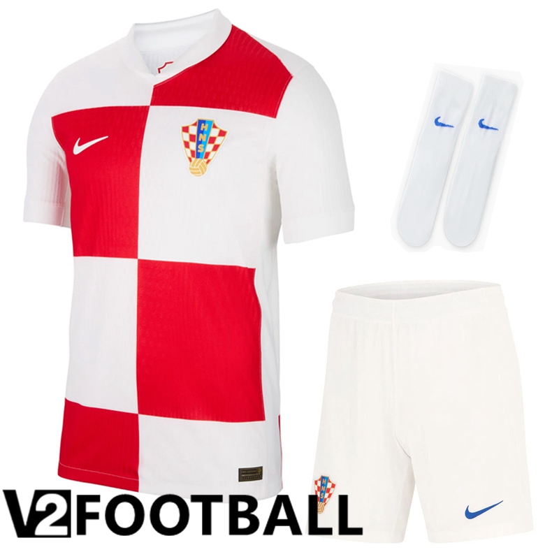 Croatia Home Soccer Shirt (Shorts + Socks) Kit 2024/2025