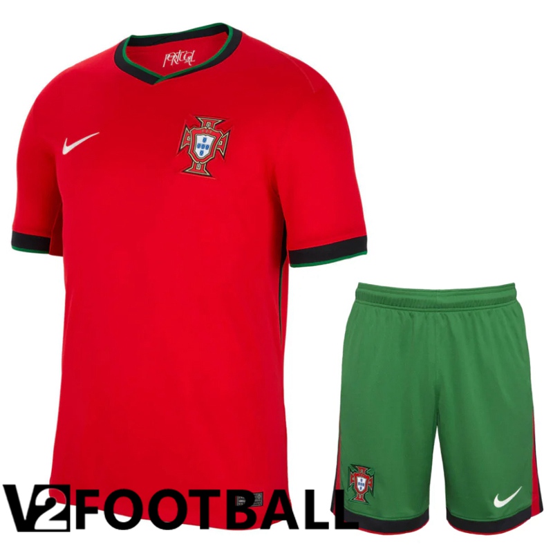 Portugal Home Soccer Shirt + Shorts Kit 2024/2025