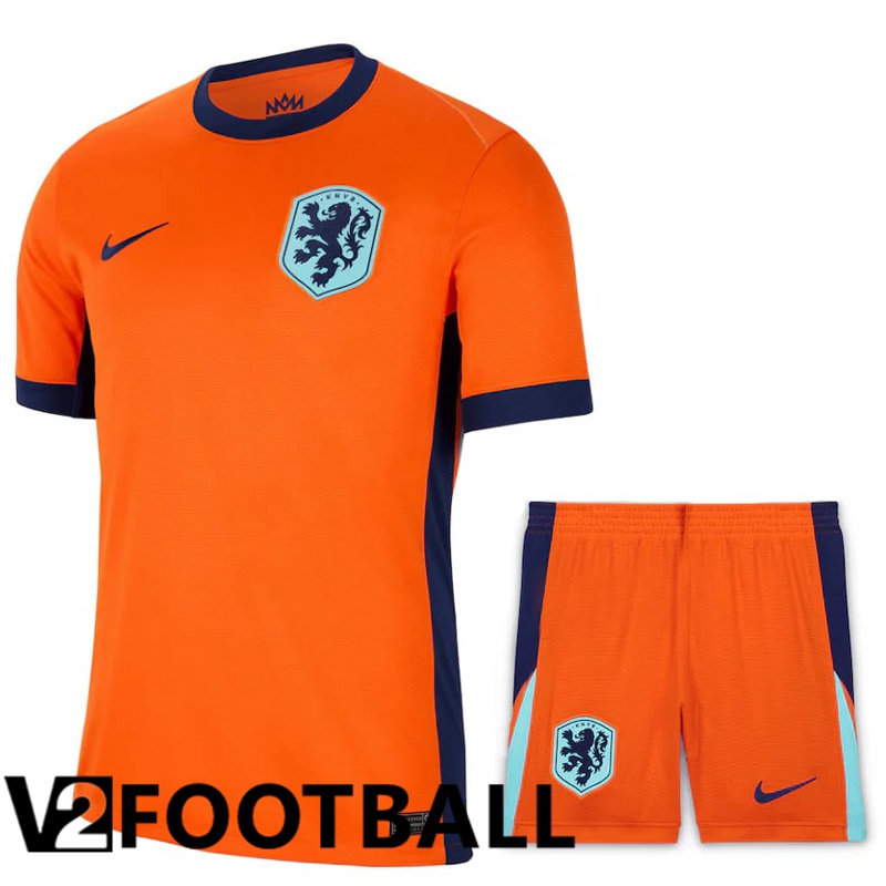 Netherlands Away Soccer Shirt + Shorts Kit UEFA Euro 2024