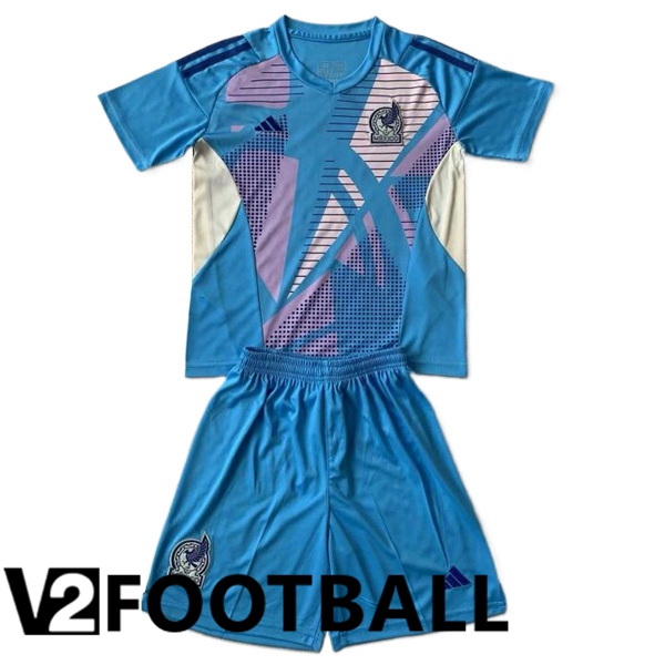 Mexico Kids Goalkeeper Soccer Shirt Blue 2024/2025