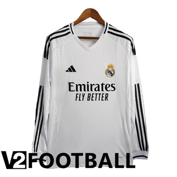 Real Madrid Home Soccer Shirt Long Sleeve 2024/2025