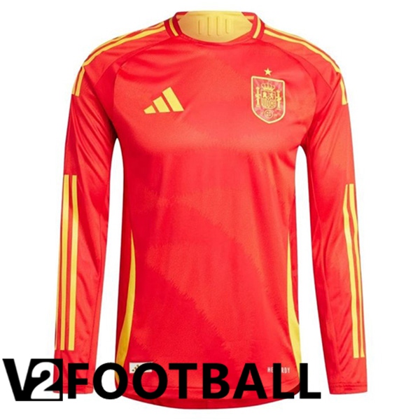 Spain Home Soccer Shirt Long Sleeve 2024/2025