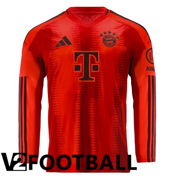 Bayern Munich Home Soccer Shirt Long Sleeve Red 2024/2025