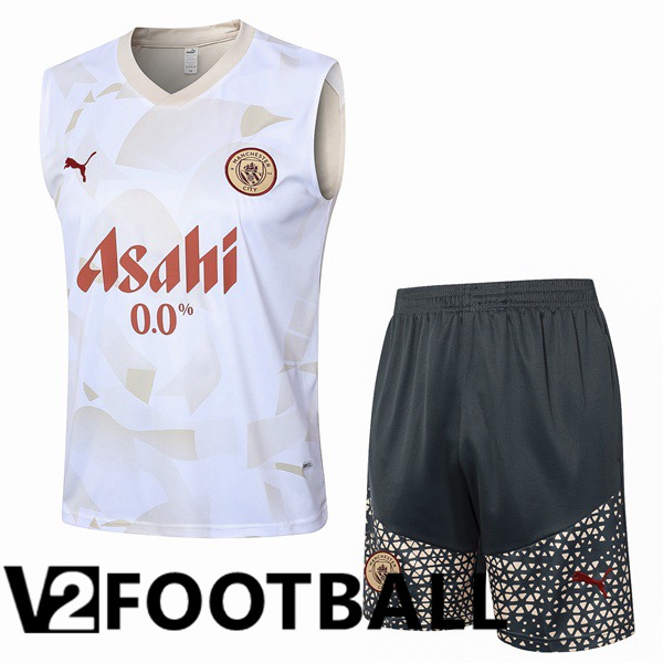 Manchester City Soccer Vest + Shorts White 2024/2025