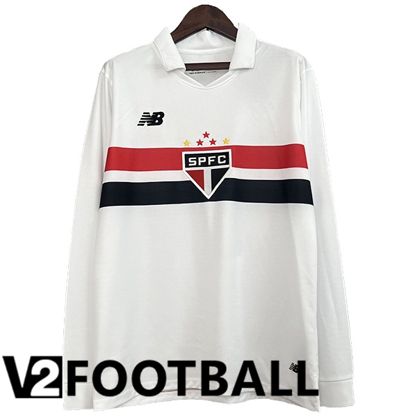 Sao Paulo FC Home Soccer Shirt Long Sleeve 2024/2025