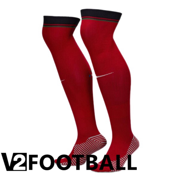 Portugal Home Soccer Socks Red 2024/2025
