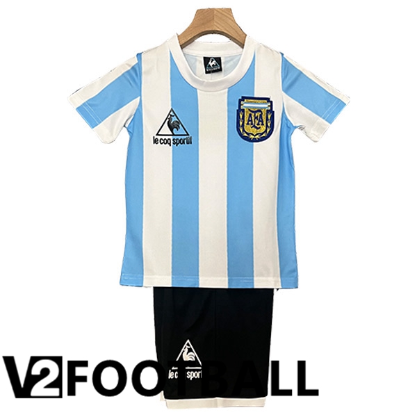 Argentina Retro Kids Home Soccer Shirt 1986