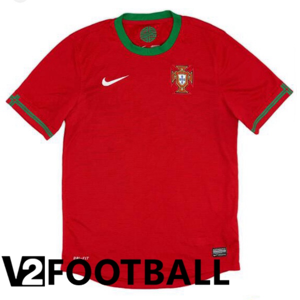Portugal Retro Home Soccer Shirt Red 2012