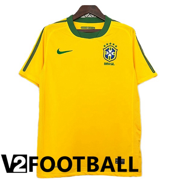 Brazil Retro Home Soccer Shirt Yellow 2010